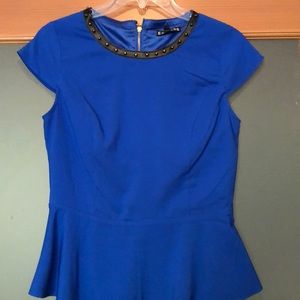 Blue studs peplum top